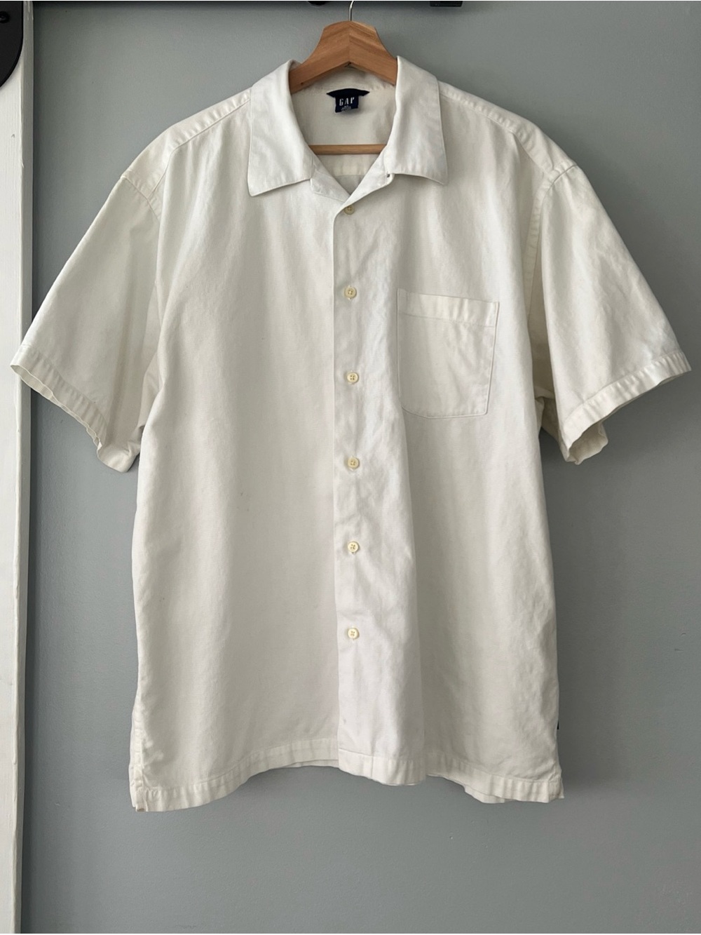 Vintage GAP 100% Cotton Button Front Pocket Short Sleeve Shirt Men's Size XL Y2K